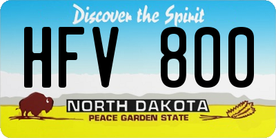 ND license plate HFV800