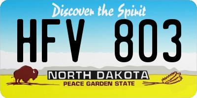ND license plate HFV803