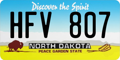ND license plate HFV807