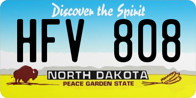 ND license plate HFV808