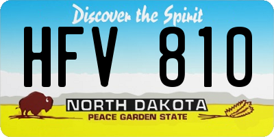 ND license plate HFV810