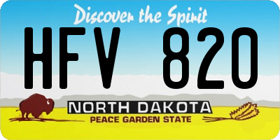 ND license plate HFV820