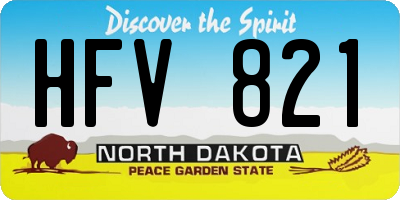 ND license plate HFV821