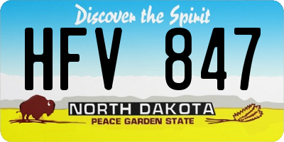 ND license plate HFV847