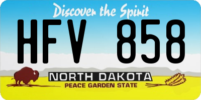 ND license plate HFV858