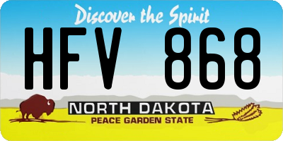 ND license plate HFV868