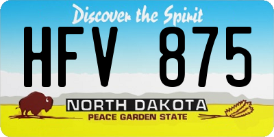 ND license plate HFV875