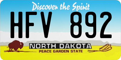 ND license plate HFV892
