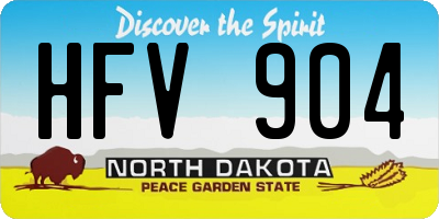 ND license plate HFV904