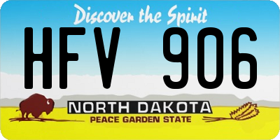 ND license plate HFV906