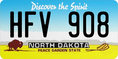 ND license plate HFV908