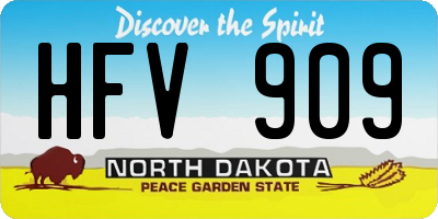 ND license plate HFV909