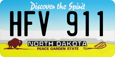 ND license plate HFV911