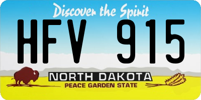 ND license plate HFV915