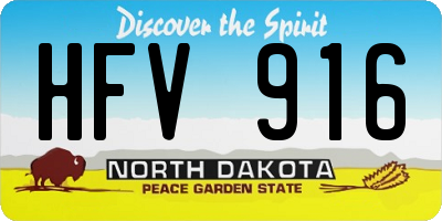 ND license plate HFV916