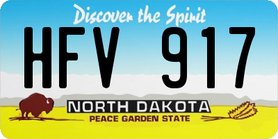 ND license plate HFV917