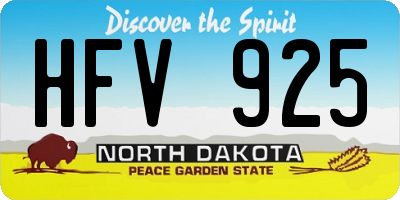 ND license plate HFV925