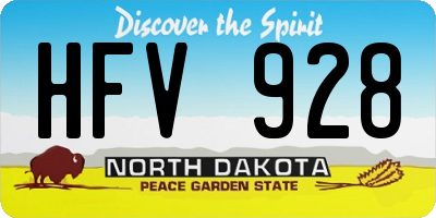 ND license plate HFV928