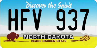 ND license plate HFV937