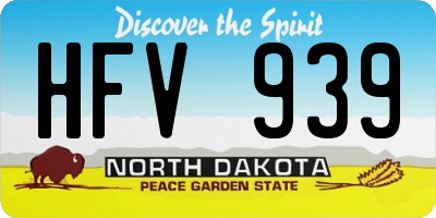 ND license plate HFV939