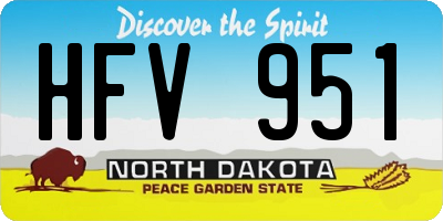 ND license plate HFV951