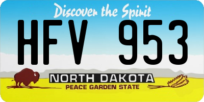 ND license plate HFV953
