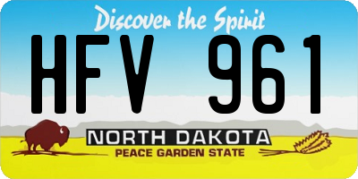 ND license plate HFV961