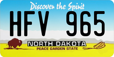 ND license plate HFV965