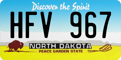 ND license plate HFV967