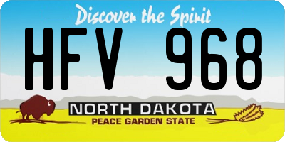 ND license plate HFV968