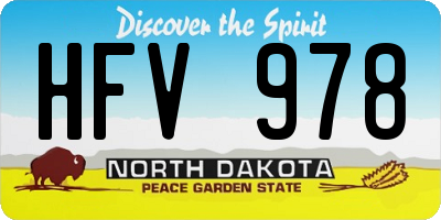 ND license plate HFV978