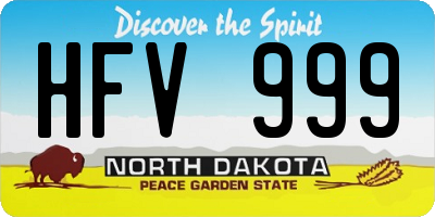 ND license plate HFV999