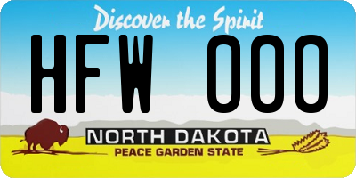 ND license plate HFW000