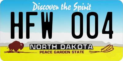 ND license plate HFW004