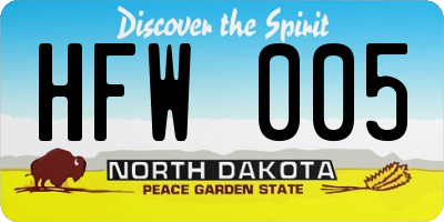 ND license plate HFW005