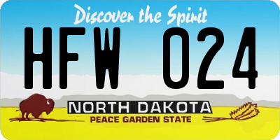 ND license plate HFW024