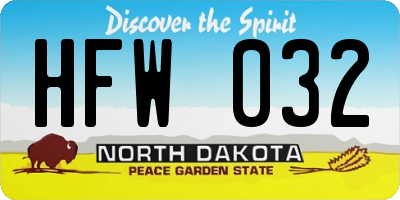 ND license plate HFW032