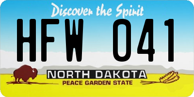 ND license plate HFW041