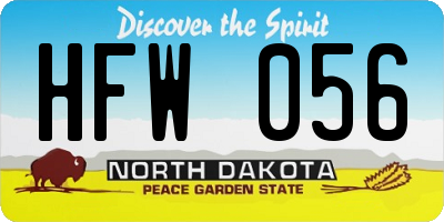 ND license plate HFW056