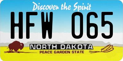 ND license plate HFW065
