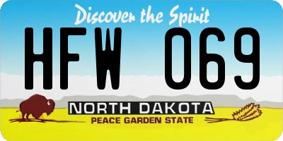 ND license plate HFW069