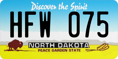 ND license plate HFW075