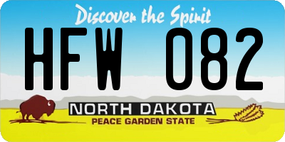 ND license plate HFW082