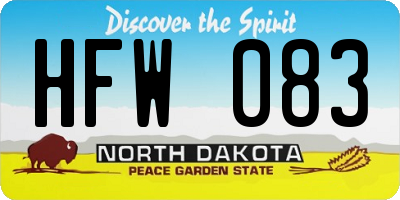 ND license plate HFW083