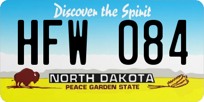 ND license plate HFW084
