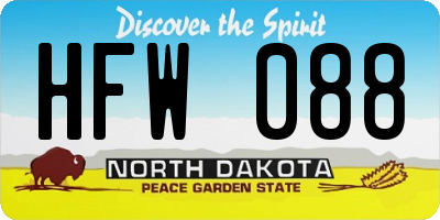 ND license plate HFW088