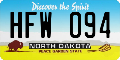 ND license plate HFW094