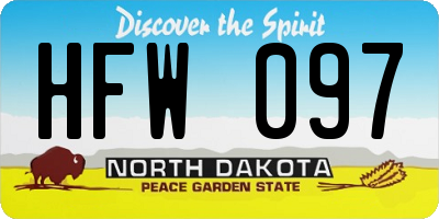 ND license plate HFW097