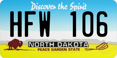 ND license plate HFW106