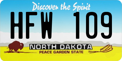 ND license plate HFW109